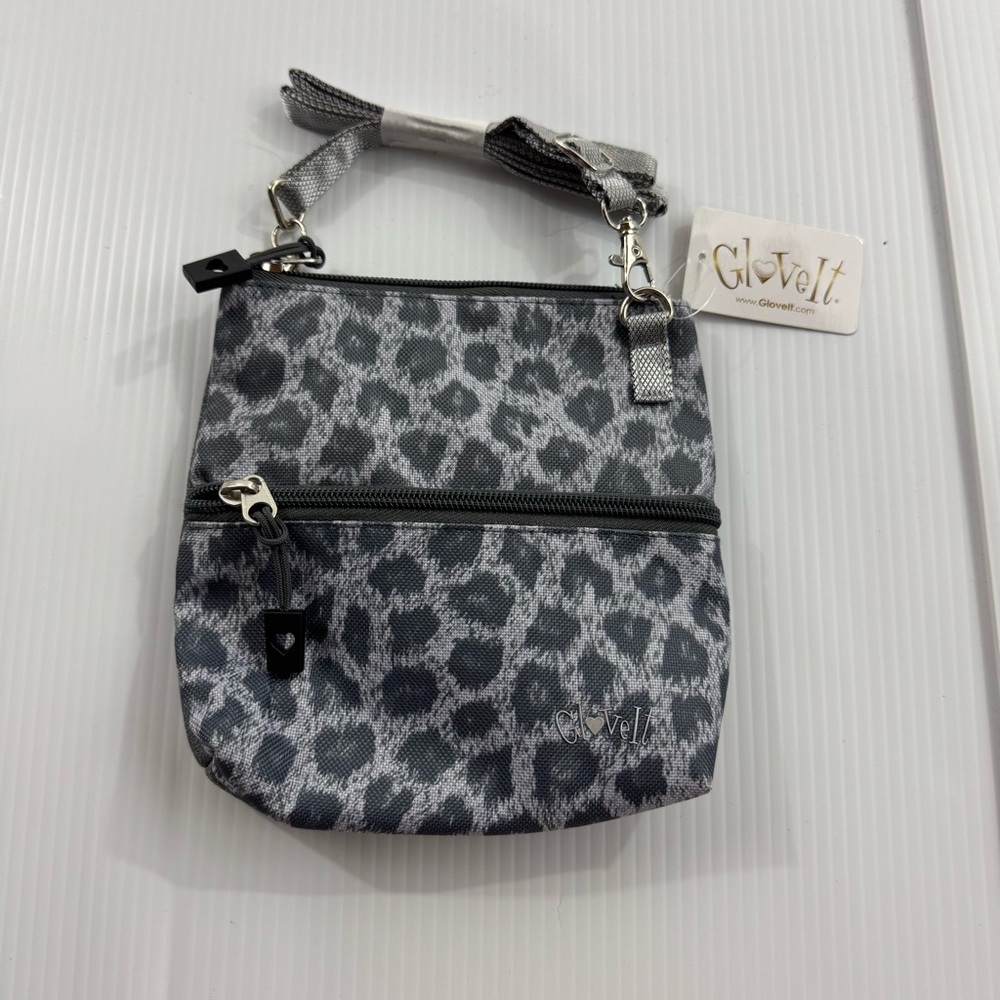 48. NWT Women’s Glovelt Gray Leopard Print Crossbody Bag